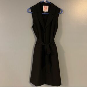 All Worthy Hunter McGrady Shirt Dress Blazer Black Size 12 Button Sleeveless